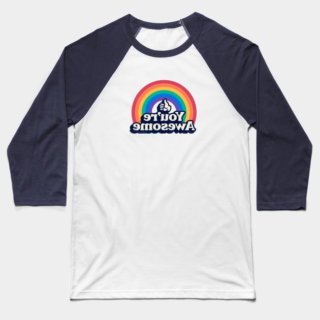 Mirror motivator- Good positive vibes and a happy rainbow to motivate you in a mirror Baseball T-Shirt by thedesigngarden